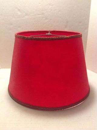 True Vintage Red Fiberglass Round Lamp Light Shade Mid Century Atomic Retro Mcm