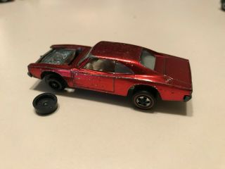 Rare Cap Wheel Variation Custom Charger Red Hot Wheels Redline Vintage 1969
