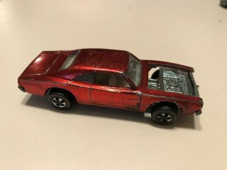 Rare CAP WHEEL Variation Custom Charger Red Hot Wheels Redline Vintage 1969 3