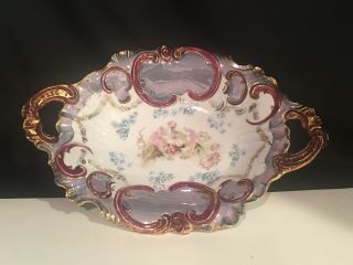 Vintage Royal Saxe Germany Erdmann Schlegelmilch Hand Painted Dish Bowl