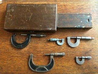 Vintage Machinist Set Of Micrometers Swedish Gage Brown & Sharpe Reed Small Tool