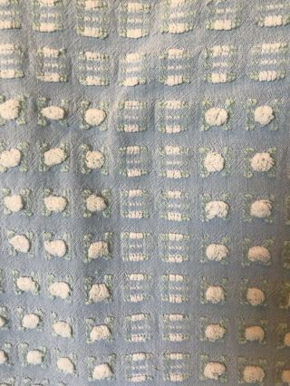 Morgan Jones Blue & White Rosebud Vintage Chenille Bedspread 2