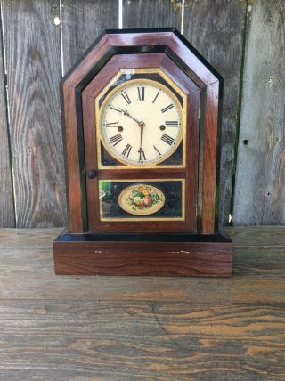 American C.  Jerome 8 Day Fusee Mantel / Shelf Clock Complete,  Running Project