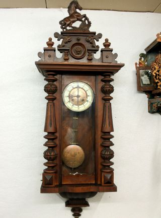 Antique Wall Clock Regulator Clock 19th Century Thomas Haller