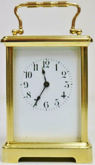 Antique French Timepiece Carriage Clock 8 Day Mantel Clock Platform Escapement