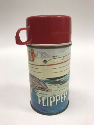 Vintage 1966 Flipper Movie Lunch Box Thermos Only Films Goldwyn Mayer Dolphin