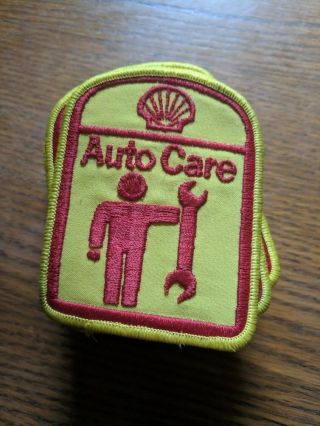 Vintage Shell Auto Care Service Station Gas & Oil Embroidered Emblem Patch Nos