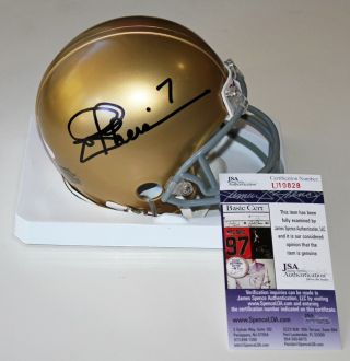 Joe Theismann Signed Notre Dame Fighting Irish Mini Helmet Nfl Redskins,  Jsa