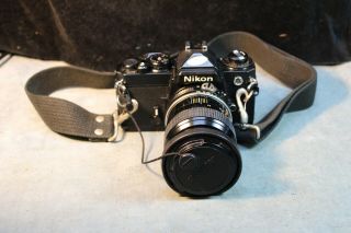 Vintage Nikon 35mm Fe Camera 3134222 With Nikkor 105mm 1:2.  5 With Strap