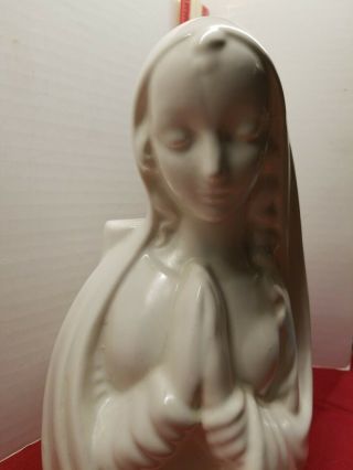 Madonna Virgin Mary Mother Of Jesus 9 " White Planter
