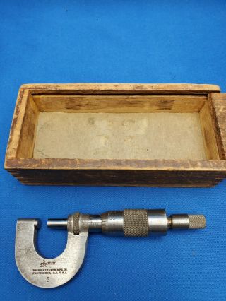 Vintage Brown & Sharpe 5 Micrometer 0 - 1 