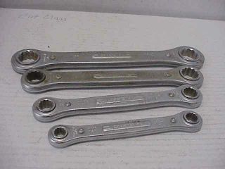 4 Vintage Craftsman Ratcheting Double Box End Wrenches 12 Points