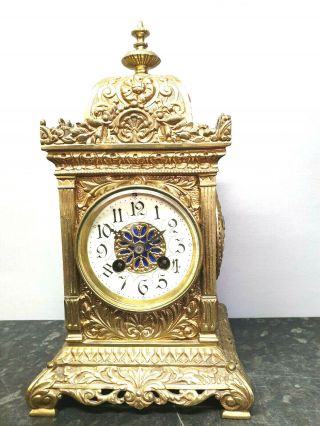 Antique Brass 8 Day Bracket /table Clock With A Marti Of Paris Movement.