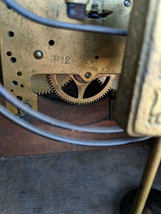 Antique Gustav Becker parts Mantel Clock: 3