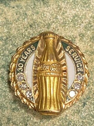 Coca Cola 30 Year Employee Lapel Pin - Awesome And Rare Coke Collectible