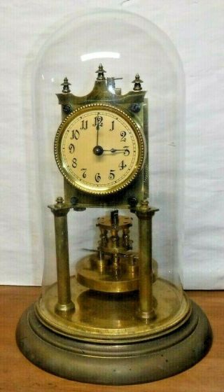 Antique A Huber D.  R.  G.  M.  400 - Day Disc Pendulum Anniversary Clock Germany