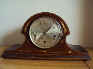 A Wonderful Antique/vintage Inlaid Wooden Mantel Clock