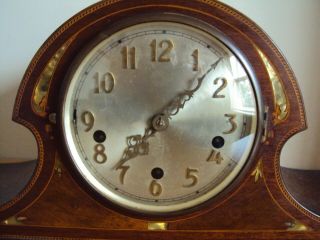 A Wonderful Antique/Vintage Inlaid Wooden Mantel Clock 2