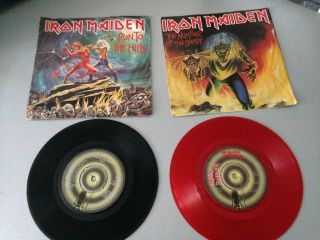 Iron Maiden 7 Inch Vinyl Number Of The Beast & Run To The Hills Orig.  1982 Press