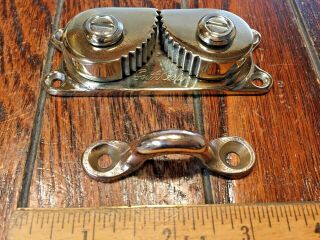 Vintage Old Southcoast Polished Bronze/brass Cam Cleat W/fairlead 1/4 " - 3/8 " Line