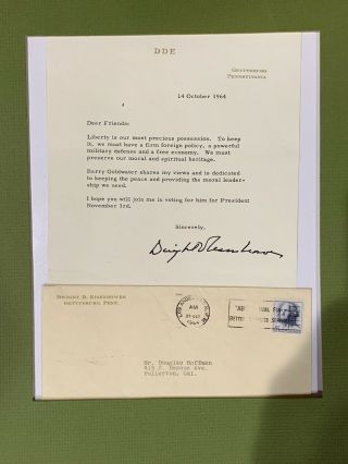 Dwight D.  Eisenhower - Typed Letter Signed 10/14/1964