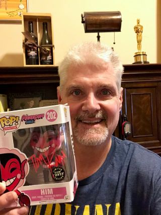 Signed Funko Pop Powerpuff Girls " Him " Plus Pic - Autographed By Tom Kane