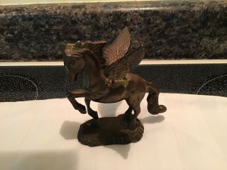 Vintage Solid Brass Art Deco Noveau Pegasus Figurine Greek Mythical Horse