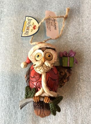 Enesco Jim Shore Christmas Santa Owl Ornament 3.  75 " Tall X 3” Wide 4034412 Cute