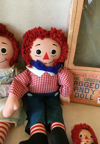 Vtg.  Knickerbocker RAGGEDY ANN & ANDY Dolls in Boxes PLUS MINI Versions 3