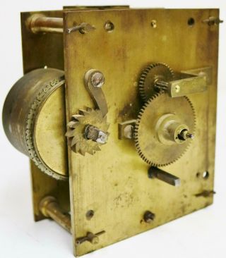 Antique English Single Fusee Bracket/wall Clock Movement For Spares