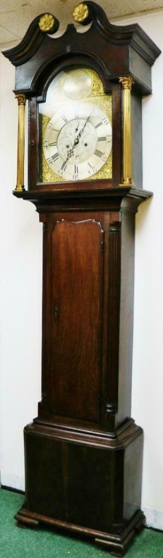 Antique 18thC Scottish 8 Day Brass Dial Regulator Longcase Grandfather Clock 3