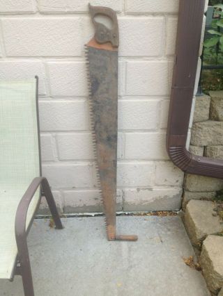 Antique Vintage One / Two Man Saw 53 " Overall Length