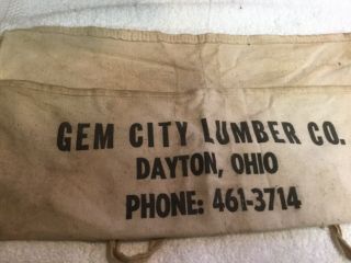 Vintage Advertising Canvas Nail Apron Gem City Lumber Co Ohio 2