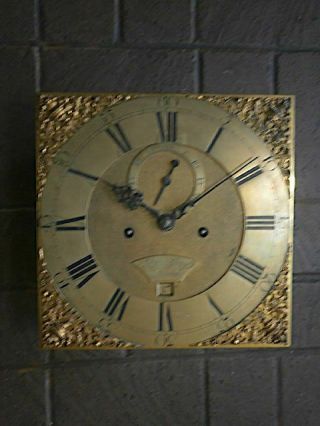 C1750 8 Day Longcase Grandfather Clock Dial,  Movement 12x12