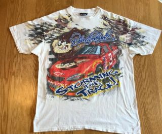 Vintage Looney Tunes Taz Dale Earnhardt All Over Print Nascar Racing Shirt L