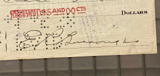 Edgar Rice Burroughs Signed 1938 Check CREATOR OF TARZAN Autographed JSA LOA 2