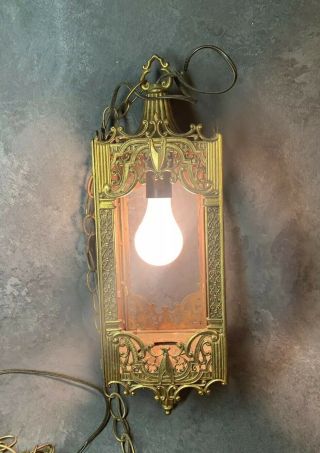 Vintage Unique Hanging Lamp Art Deco Victorian Style Ornate