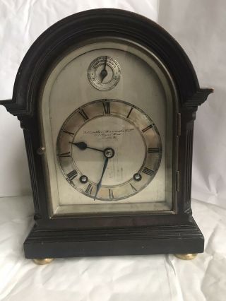 Goldsmiths & Silversmiths Co.  Ltd - Small Antique Mahogany Bracket Clock,  8 Day