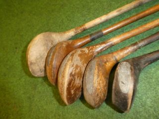 5 vintage hickory woods for restoration hickory old golf antique memorabilia 3