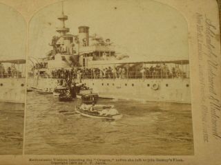 Spanish American War Stereoview Photo 1899 Uss Oregon Battleship 21