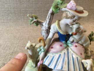 volkstedt dresden sitzendorf cherubs porcelain figurine figure Sheppard Lambs 3