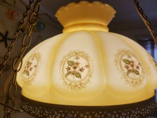 Vintage Hurricane Hanging Lamp With Flowers 3