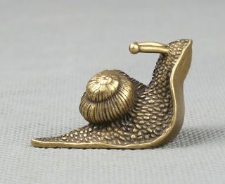 40mm Collect Curio Chinese Small Bronze Exquisite Lifelike Animal Snail Statue蜗牛
