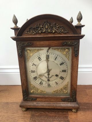 Rare Antique Haven Oak Musical 8 Bell Chime Clock @ 1890