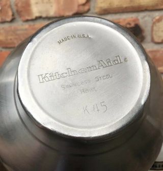 Vintage KithenAid K45 USA Hobart Stand Mixer W/Bowl & Attachments 3