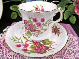 Hammersley Tea Cup And Saucer Embossed Teacup Floral Design England