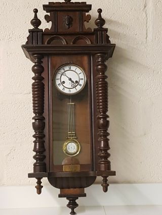 Very Large Vintage / Antique Gustav Becker Wall Clock In Good.