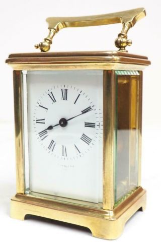 Antique French Carriage Clock 8 Day Classical Dial Timepiece Mantel Clock