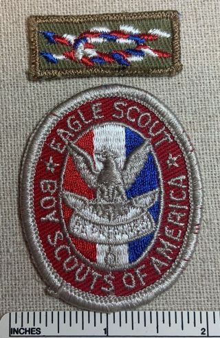 Vintage 1950s - 60s Eagle Scout Rank Badge Patch & Square Knot Award Uniform Sash