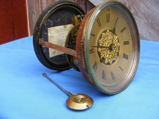 Antique French 2 Train Clock Movement,  A.  D.  Mougin,  Dial And Pendulum,  Gwo.